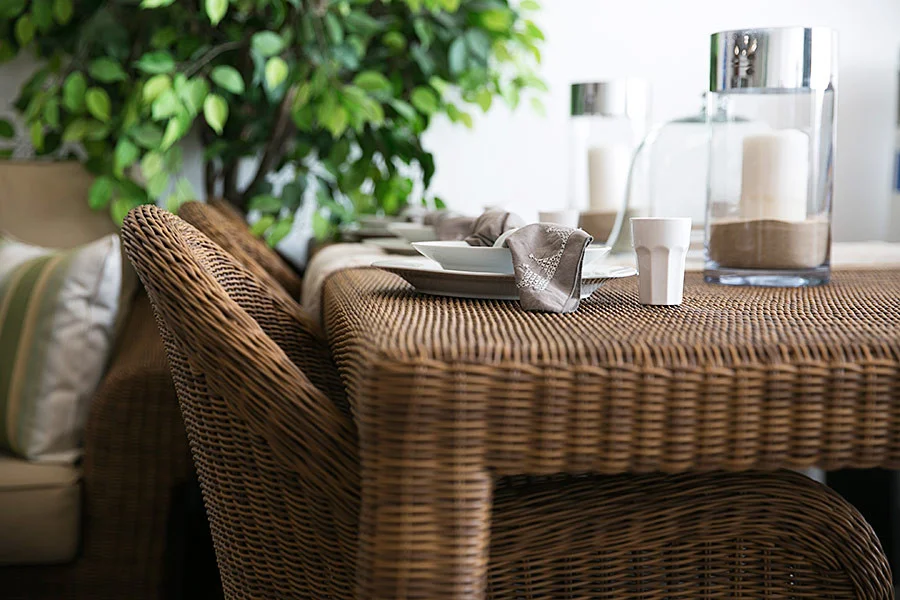 Rattan Table with Chairs